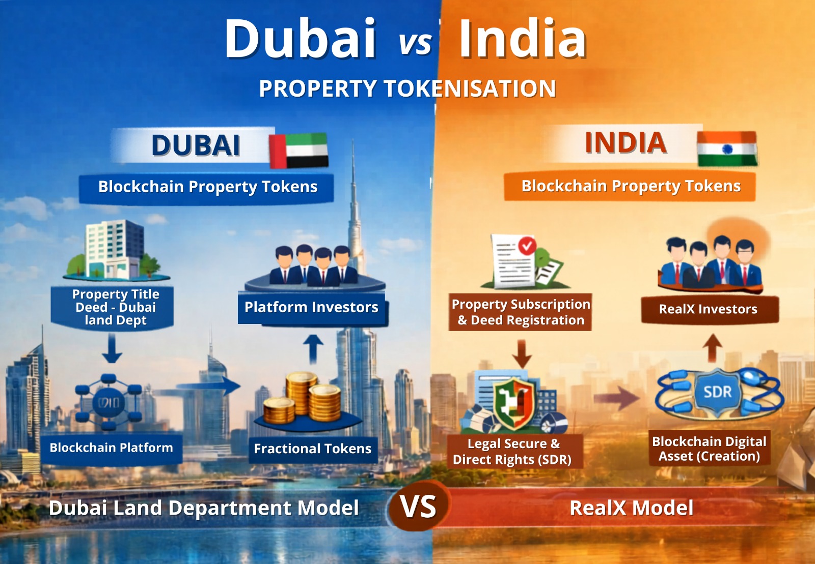 Tokenization: Dubai (DLD) vs India (RealX)